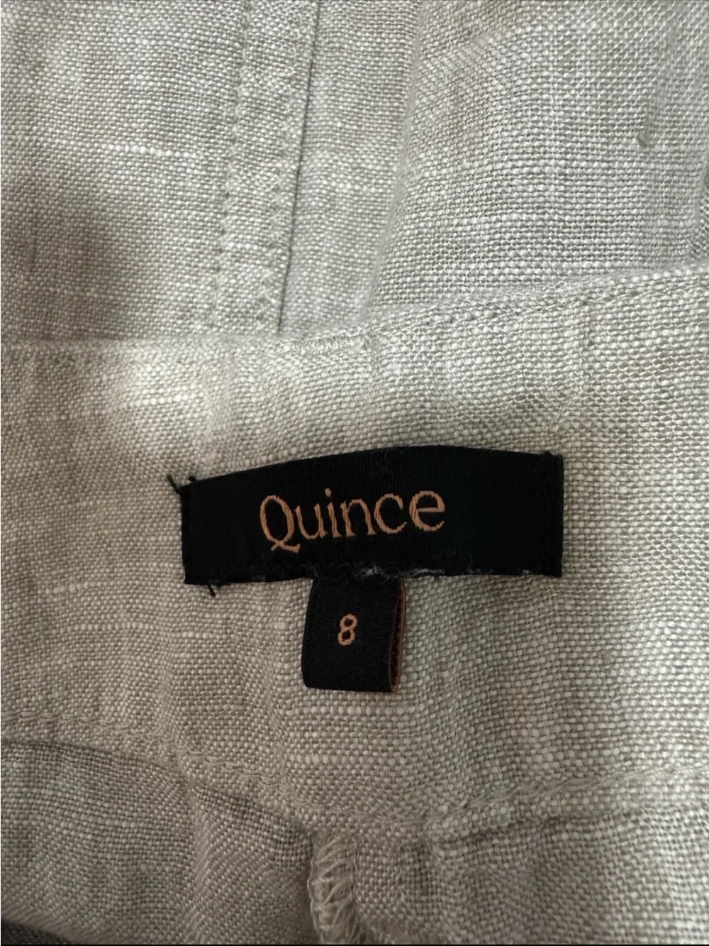 Quince 100% European Linen Patch Pocket Wide Leg Pants Flax Size 8 NWOT